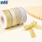 1 inch polyester fringe ribbon with metallic satin trim for hair ties