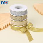 1 inch polyester fringe ribbon with metallic satin trim for hair ties