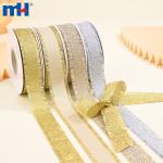 1 inch polyester fringe ribbon with metallic satin trim for hair ties