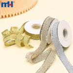 1 inch polyester fringe ribbon with metallic satin trim for hair ties