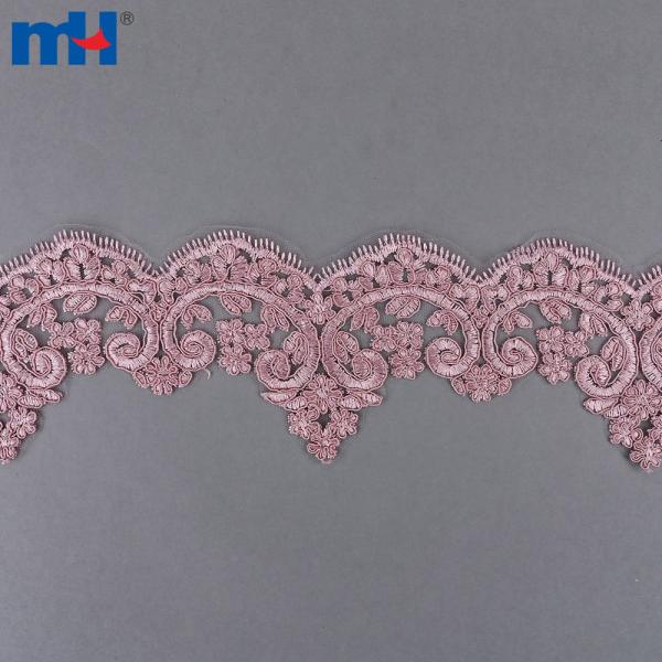 Enfeites personalizáveis ​​de lantejoulas e rendas peroladas para vestidos de noiva