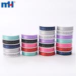 Polka dot printed polyester satin ribbon