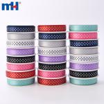 Polka dot printed polyester satin ribbon