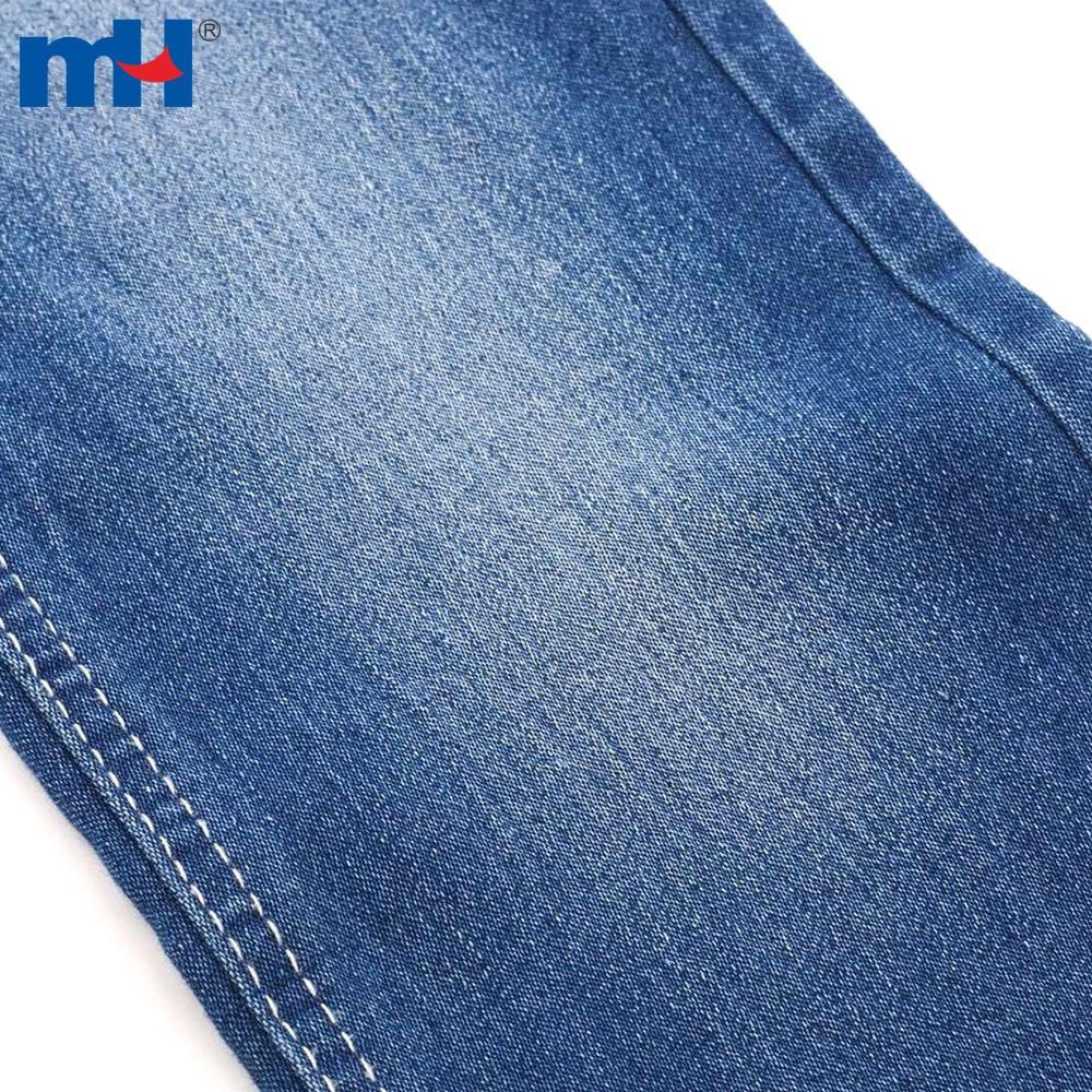 Pamuk, polyester ve spandeksten yapılmış koyu mavi denim kumaş