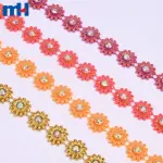 Decoro con fiore margherita con strass da 19 mm - Decoro floreale scintillante