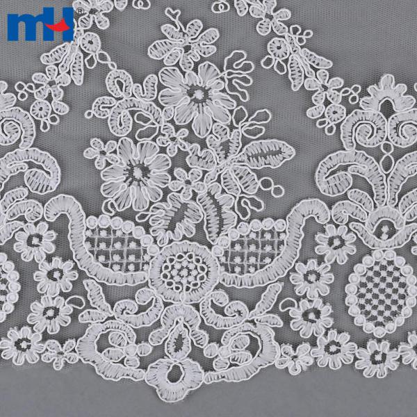 Bordure en dentelle florale élégante avec broderie complexe