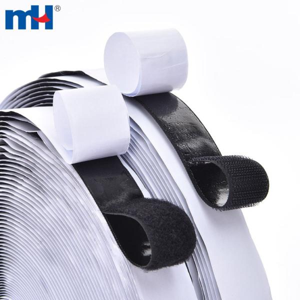 Self-adhesive hook and loop tape