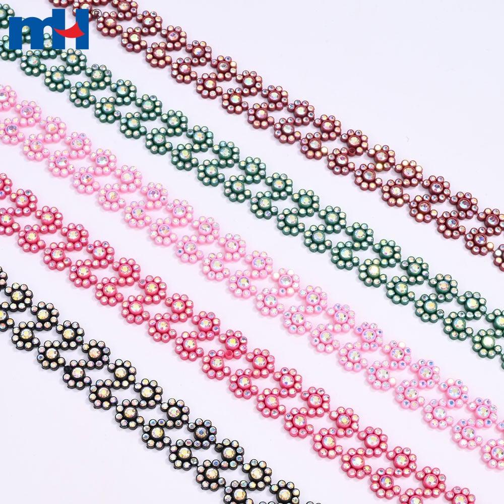 22 mm Strass-Blumenverzierung mit AB-Kristall – funkelnde Blumenverzierung