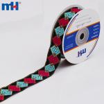Nastro decorativo jacquard con bordi intrecciati in colore neon diamante