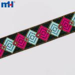 Nastro decorativo jacquard con bordi intrecciati in colore neon diamante