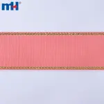 Fita de gorgorão de 25mm com bordas douradas