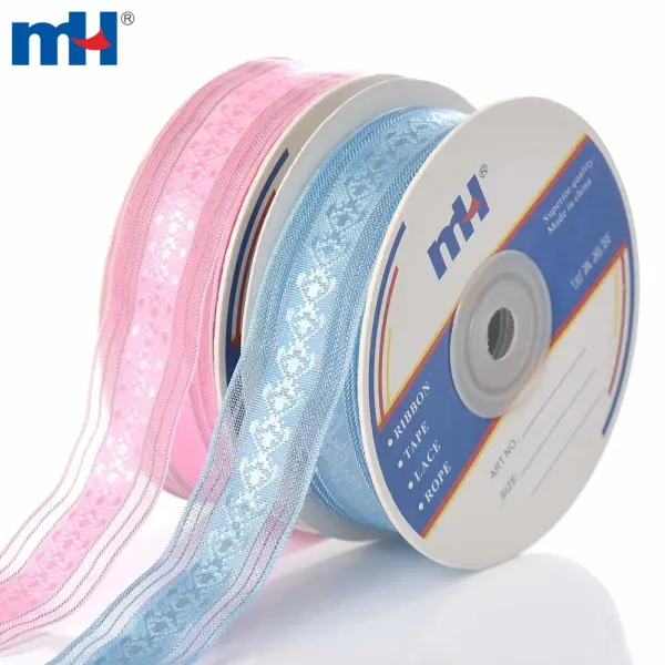 Ruban transparent jacquard 25 mm
