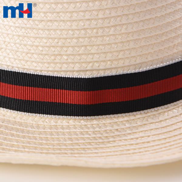 25 mm gestreiftes grobes Seidenband für Hüte