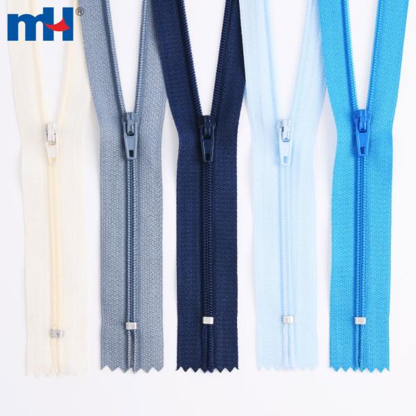 Fermeture à glissière en nylon enroulé à extrémité fermée #3, vente en gros directe d'usine