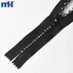 #3 Black rhinestone zipper closure