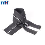 #3 Black rhinestone zipper closure