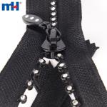 #3 Black rhinestone zipper closure