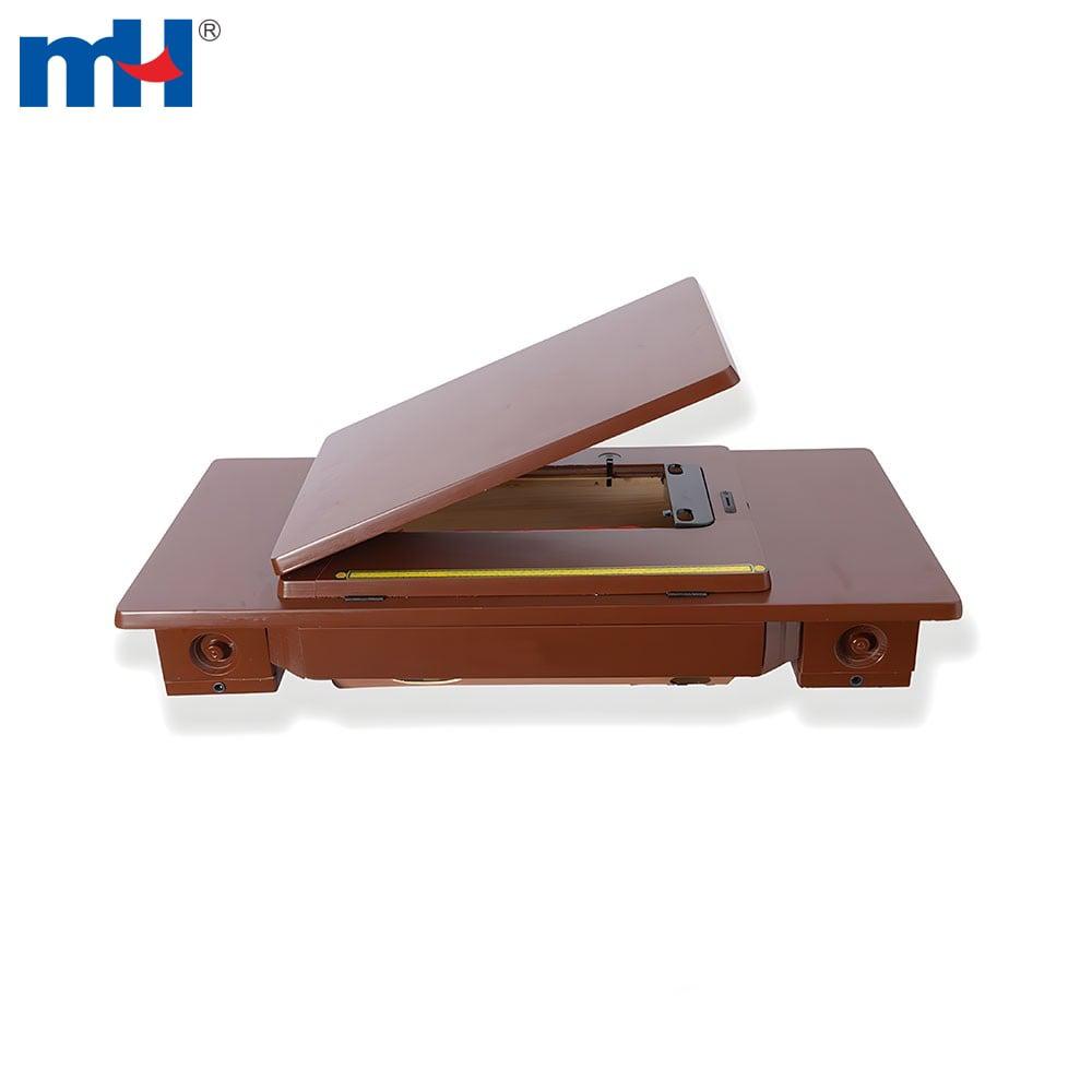 Table en bois avec trois tiroirs pour machine à coudre