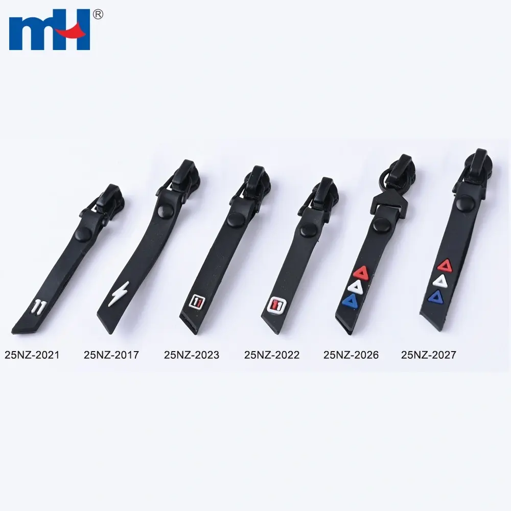 Wholesale 3# reverse self locking zipper with PVC decorative zipper puller