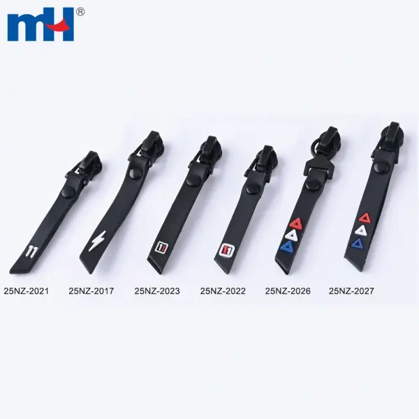 Wholesale 3# reverse self locking zipper with PVC decorative zipper puller