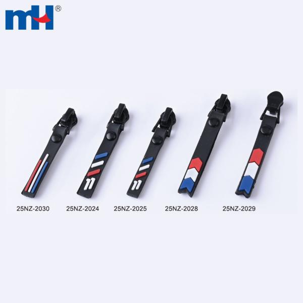 Wholesale 3# reverse self locking zipper with PVC decorative zipper puller