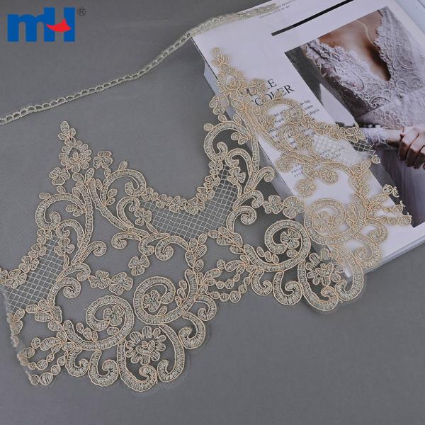 Borda de renda elegante de 30 cm para designs luxuosos e de noiva