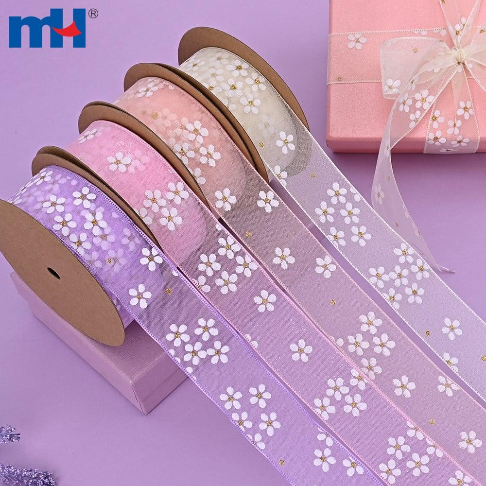 Nastri in organza con stampa floreale