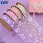 Nastri in organza con stampa floreale