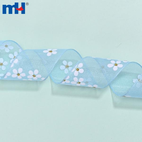 Nastri in organza con stampa floreale