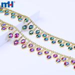 38 mm çok renkli gözyaşı damlası elmas taklidi süsleme