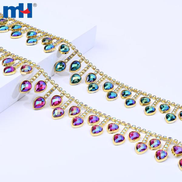 38 mm çok renkli gözyaşı damlası elmas taklidi süsleme