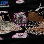 Tissu de dentelle de mariage perlé en gros