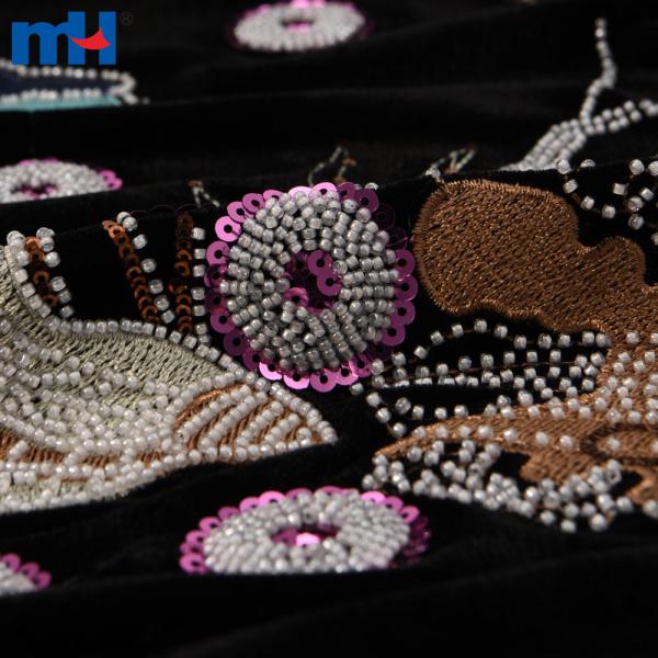 Tissu de dentelle de mariage perlé en gros