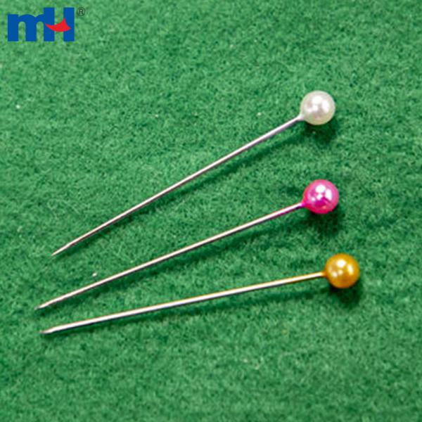 Colorful pearl head sewing pins