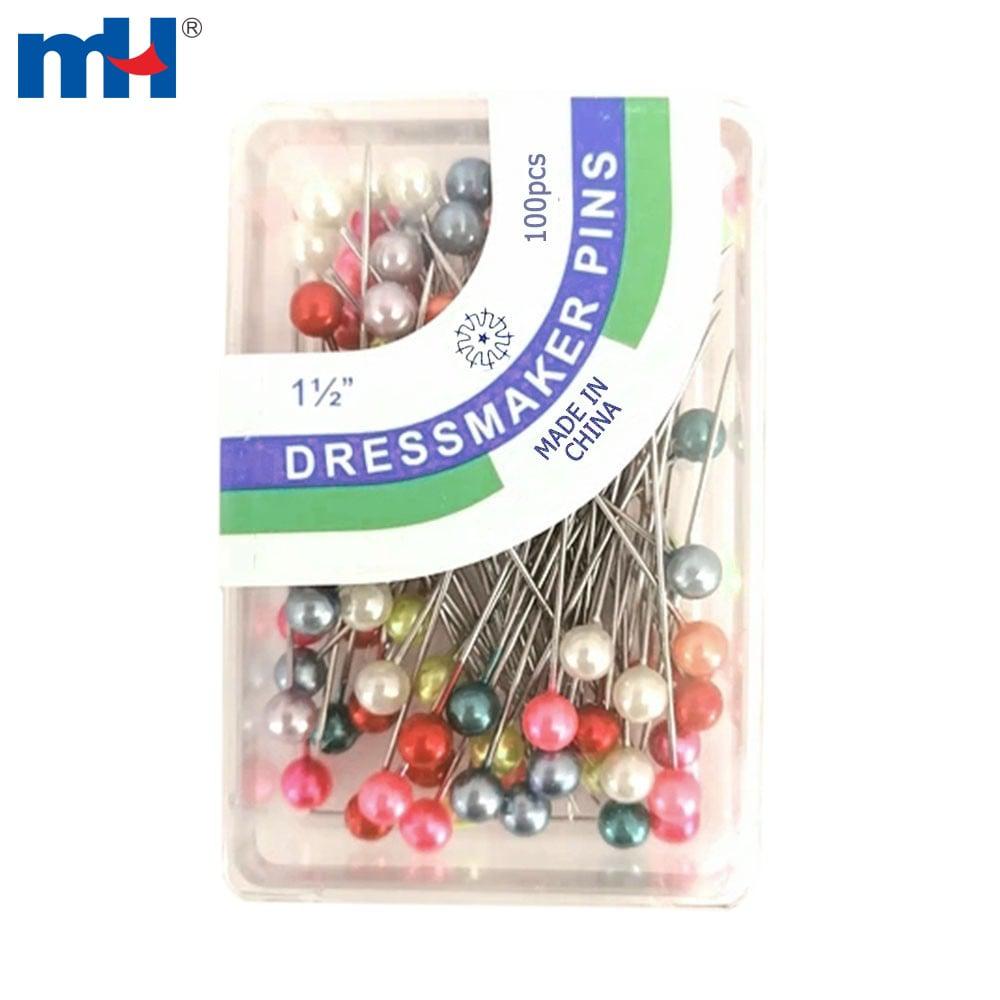 Colorful pearl head sewing pins