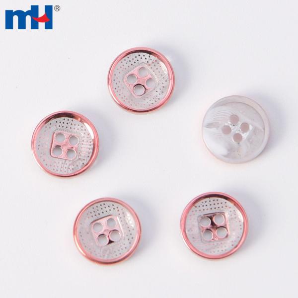 UV coated resin button