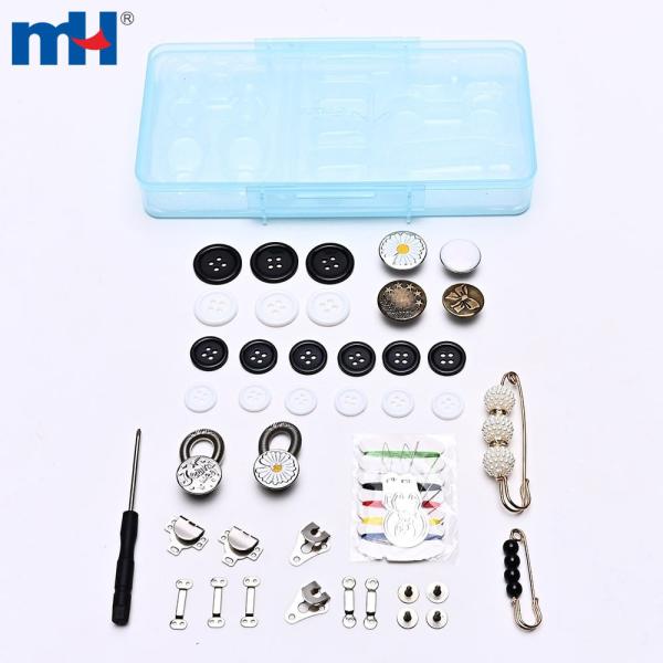 Kit de réparation de boutons de jeans (40 pièces) - Petite boîte (166x88x23mm)