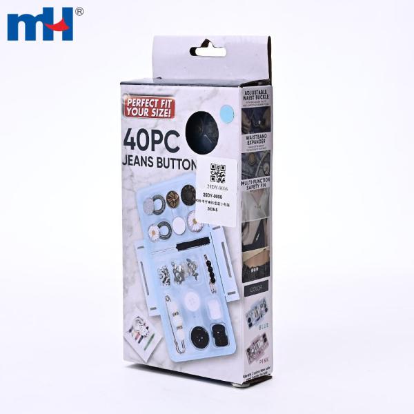 Kit de réparation de boutons de jeans (40 pièces) - Petite boîte (166x88x23mm)