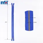 Fermeture à glissière en cuivre séparée bidirectionnelle n ° 5