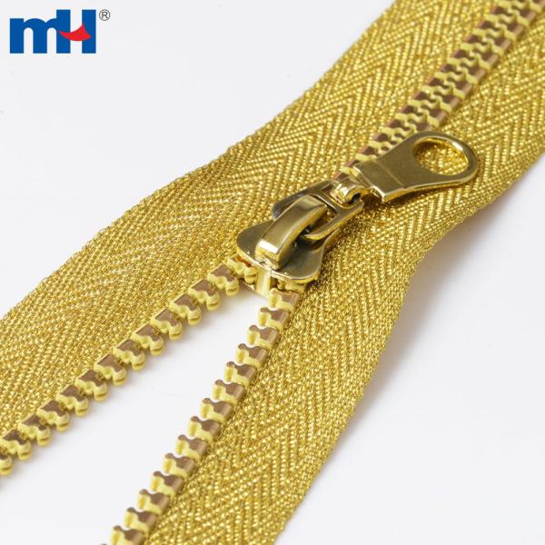 #5 Geformter Kunststoffreißverschluss mit Goldzähnen