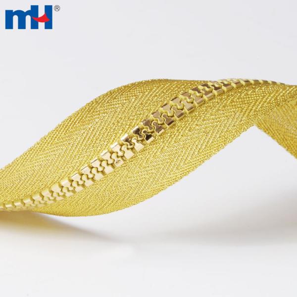 #5 Geformter Kunststoffreißverschluss mit Goldzähnen