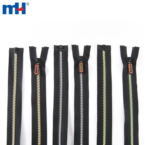Plastic zipper No. 5, triangle teeth, O/E, A/L
