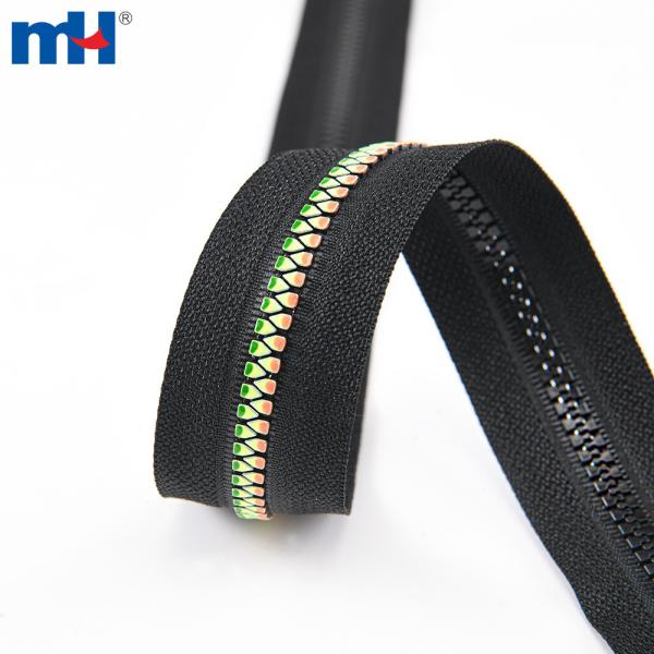 Plastic zipper No. 5, triangle teeth, O/E, A/L