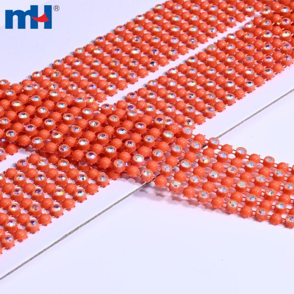 6 Rows Rhinestone Mesh Ribbon - Perfect for costumes, diy and craft projects
