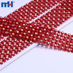6 Rows Rhinestone Mesh Ribbon - Perfect for costumes, diy and craft projects