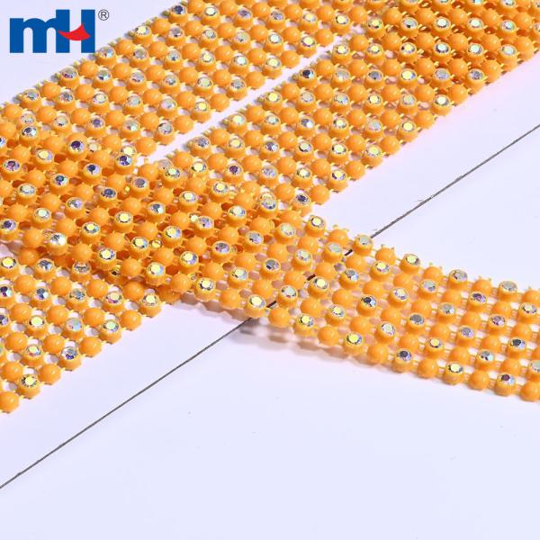 6 Rows Rhinestone Mesh Ribbon - Perfect for costumes, diy and craft projects