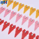 72 mm tropfenförmige Kunststoff-Strass-Lünette – funkelnde Blumenverzierung