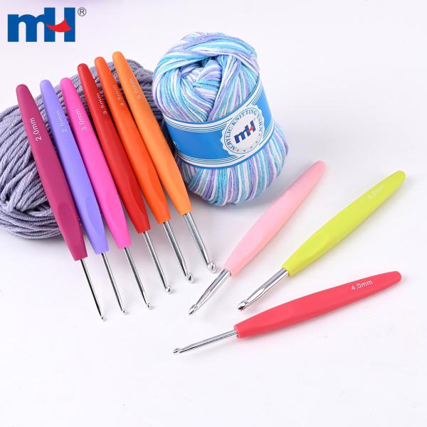 Juego de 9 agujas de crochet con mango de plástico ABS, tamaños variados