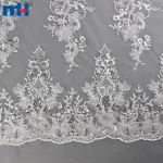 Tissu en dentelle de mariée avec perles