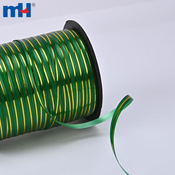 Cinta de hilo para globos de 5 mm con alambre dorado